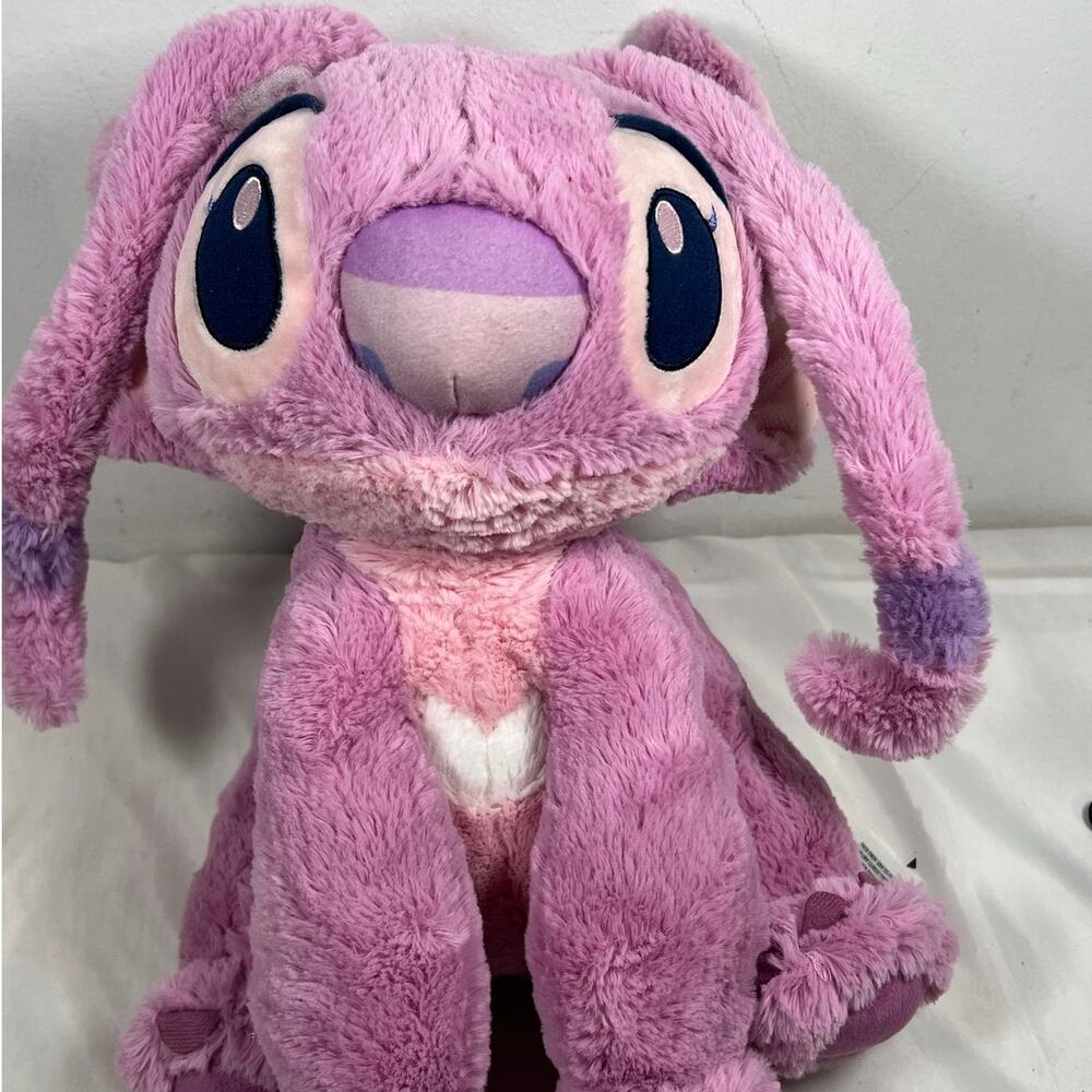 Disney Official Lilo & Stitch Angel Fuzzy Pink Soft Plush Alien Toy 15"